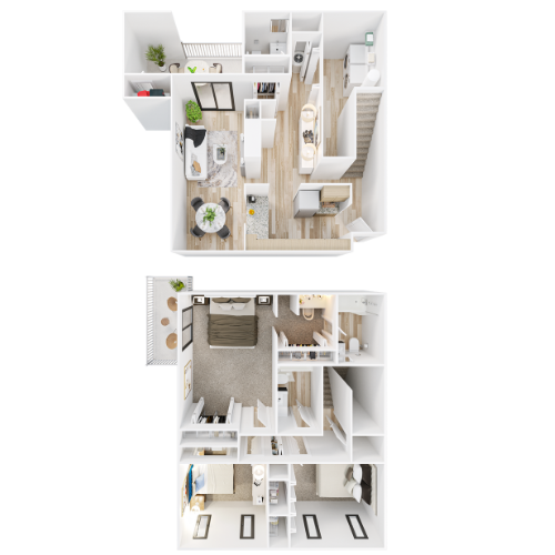 Floor plan for 3 beds, 2 baths, 1774 sqft